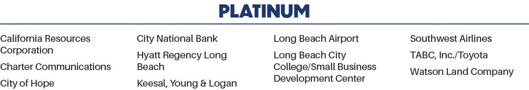 Platinum California Resources Corporation Charter Communications City of Hope City National Bank Hyatt Regency Long B...