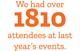 We had over 1810 attendees at last year’s events.